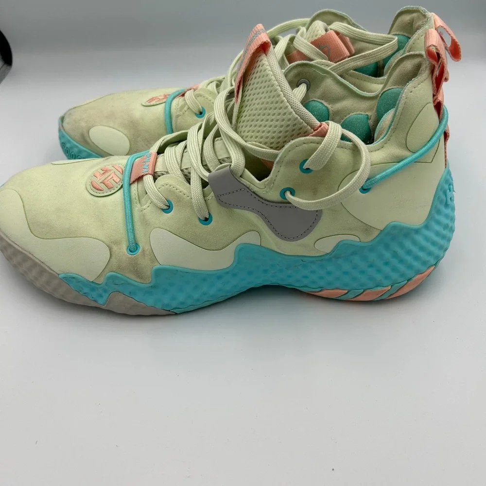 Adidas‎ Harden Vol 6 Mens Basketball Shoes Light Yellow Blue Pink Size